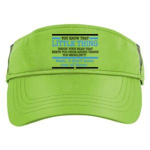 Funny Sarcastic Mind Adult Drive Performance Visor