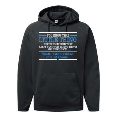 Funny Sarcastic Mind Performance Fleece Hoodie