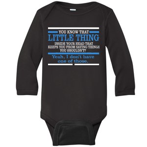 Funny Sarcastic Mind Baby Long Sleeve Bodysuit