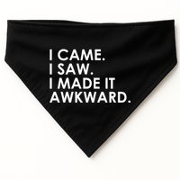Funny Saying - I Came. I Saw. I Made It Awkward. USA-Made Doggie Bandana