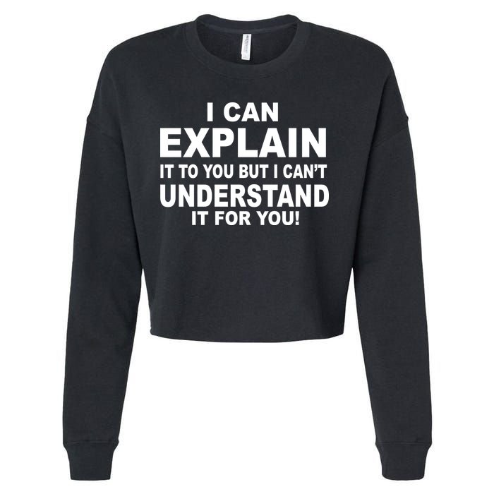 Funny Sayings I Can Explain It But I Can't Understand It For You Cropped Pullover Crew