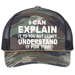 Funny Sayings I Can Explain It But I Can't Understand It For You Retro Rope Trucker Hat Cap