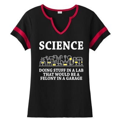 Funny Science Definition Ladies Halftime Notch Neck Tee