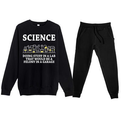 Funny Science Definition Premium Crewneck Sweatsuit Set