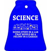 Funny Science Definition Ceramic Bell Ornament