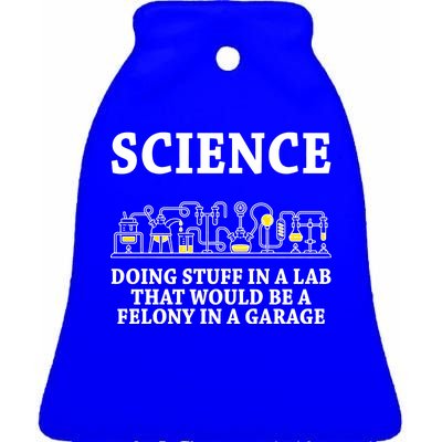 Funny Science Definition Ceramic Bell Ornament