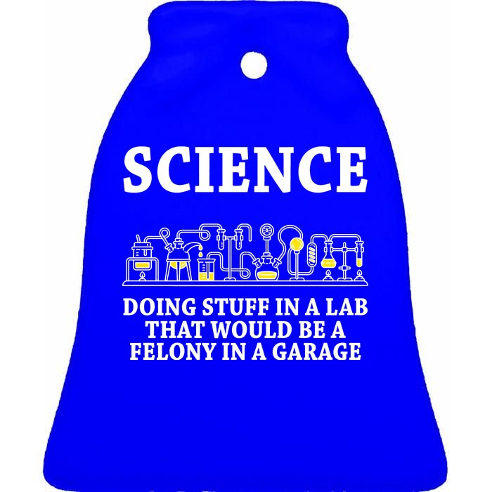 Funny Science Definition Ceramic Bell Ornament