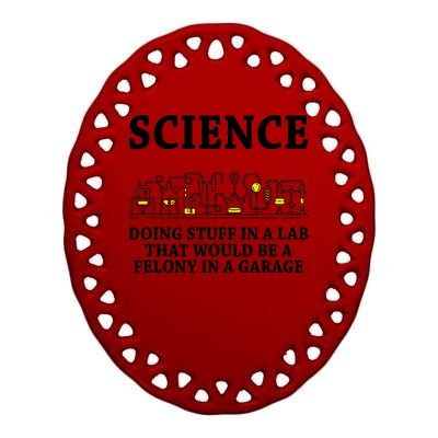 Funny Science Definition Ceramic Oval Ornament