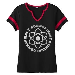 Funny Science Liberal Conspiracy Ladies Halftime Notch Neck Tee