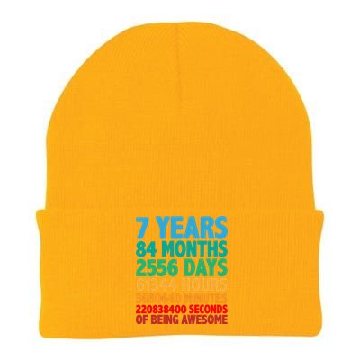 Funny Seven Years Old 7th Birthday Knit Cap Winter Beanie