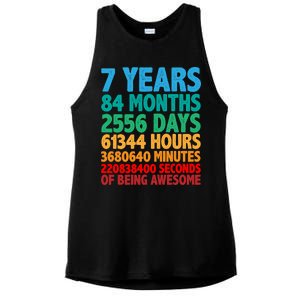 Funny Seven Years Old 7th Birthday Ladies PosiCharge Tri-Blend Wicking Tank