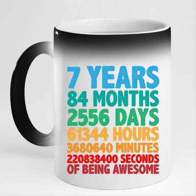 Funny Seven Years Old 7th Birthday 11oz Black Color Changing Mug