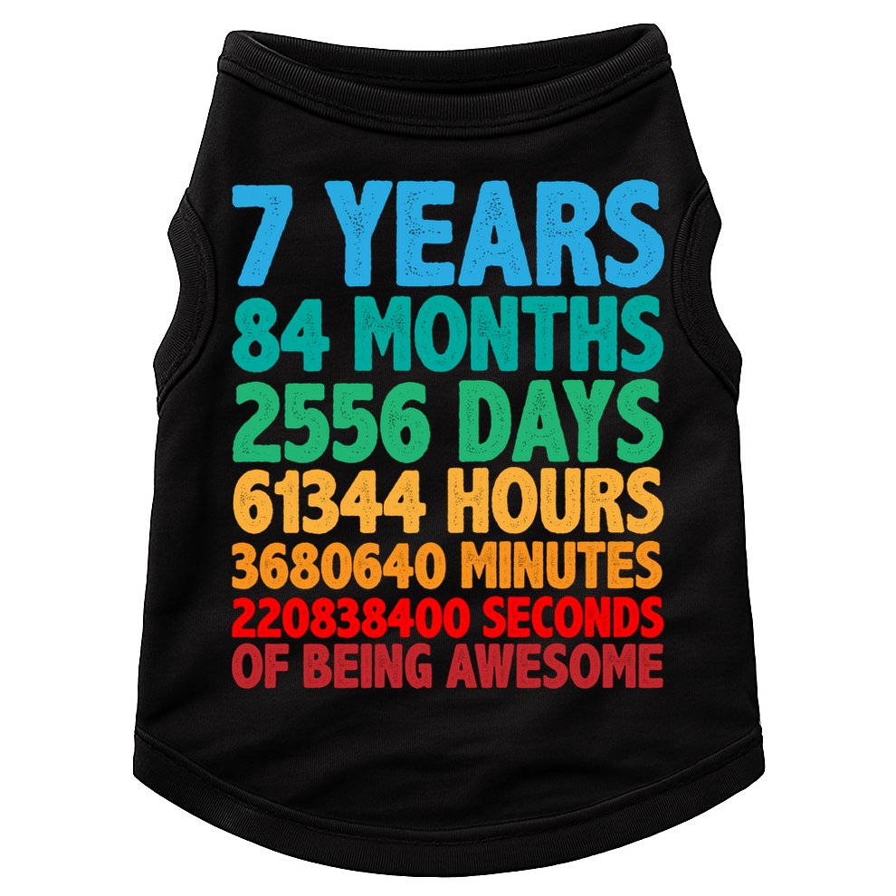 Funny Seven Years Old 7th Birthday Doggie Tank