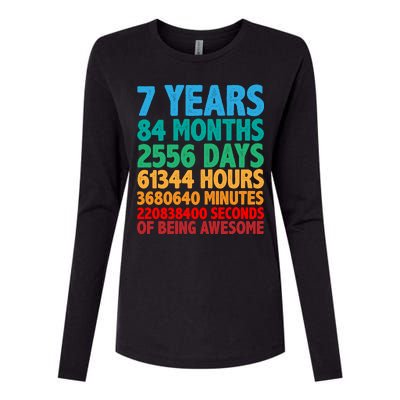 Funny Seven Years Old 7th Birthday Womens Cotton Relaxed Long Sleeve T-Shirt