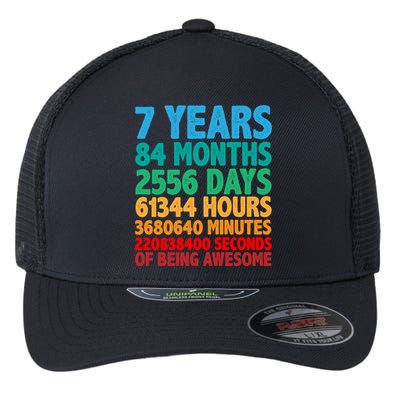 Funny Seven Years Old 7th Birthday Flexfit Unipanel Trucker Cap