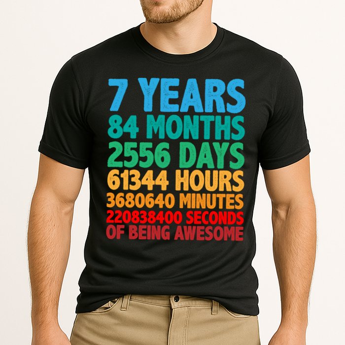 Funny Seven Years Old 7th Birthday Cooling Performance Crew T-Shirt