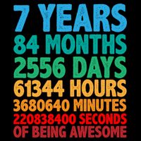 Funny Seven Years Old 7th Birthday Cooling Performance Crew T-Shirt