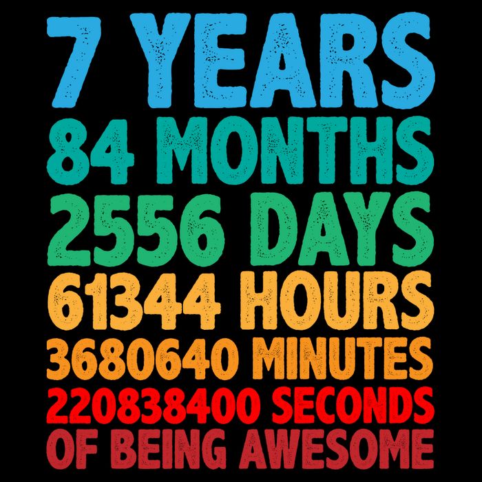 Funny Seven Years Old 7th Birthday Cooling Performance Crew T-Shirt