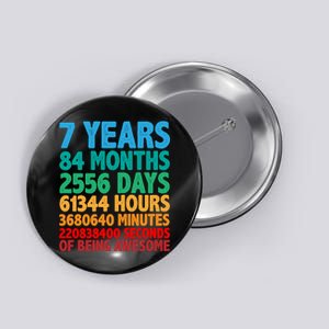 Funny Seven Years Old 7th Birthday Button