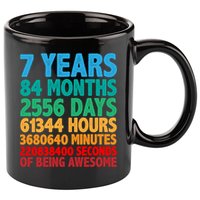 Funny Seven Years Old 7th Birthday 11oz C Handle Ceramic Mug