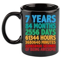 Funny Seven Years Old 7th Birthday 11oz C Handle Ceramic Mug