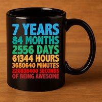 Funny Seven Years Old 7th Birthday 11oz C Handle Ceramic Mug