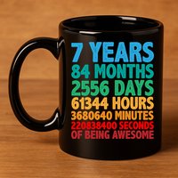 Funny Seven Years Old 7th Birthday 11oz C Handle Ceramic Mug