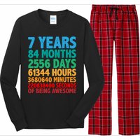 Funny Seven Years Old 7th Birthday Long Sleeve Pajama Set