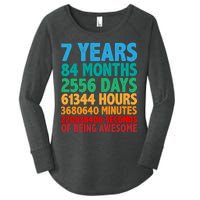 Funny Seven Years Old 7th Birthday Women's Perfect Tri Tunic Long Sleeve Shirt