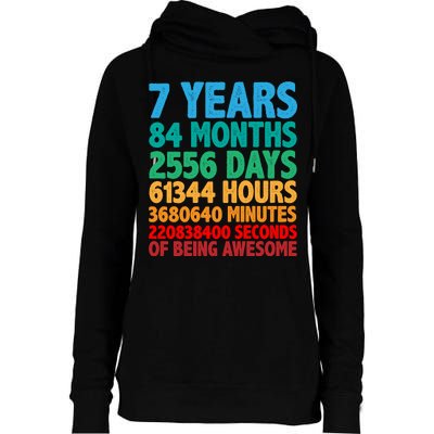 Funny Seven Years Old 7th Birthday Womens Funnel Neck Pullover Hood