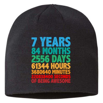 Funny Seven Years Old 7th Birthday Sustainable Beanie