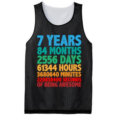 Funny Seven Years Old 7th Birthday Mesh Reversible Basketball Jersey Tank