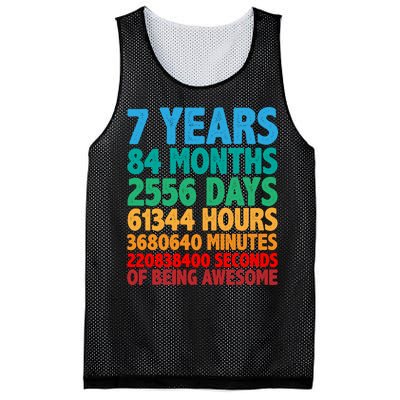 Funny Seven Years Old 7th Birthday Mesh Reversible Basketball Jersey Tank