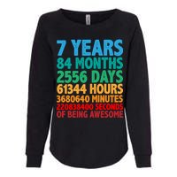 Funny Seven Years Old 7th Birthday Womens California Wash Sweatshirt