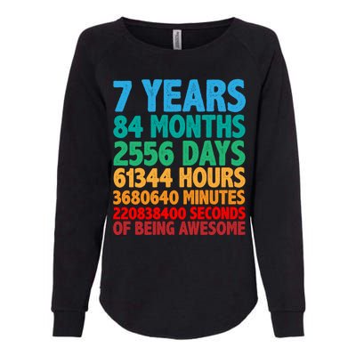 Funny Seven Years Old 7th Birthday Womens California Wash Sweatshirt