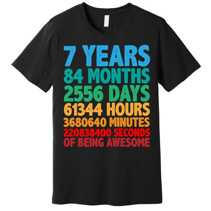 Funny Seven Years Old 7th Birthday Premium T-Shirt