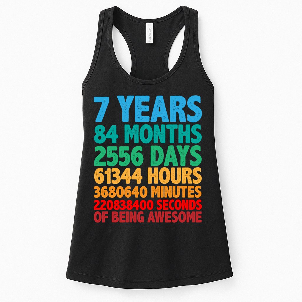 Funny Seven Years Old 7th Birthday Womens Tank Top