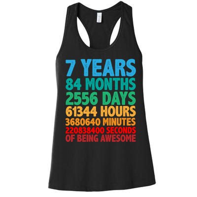 Funny Seven Years Old 7th Birthday Women's Racerback Tank