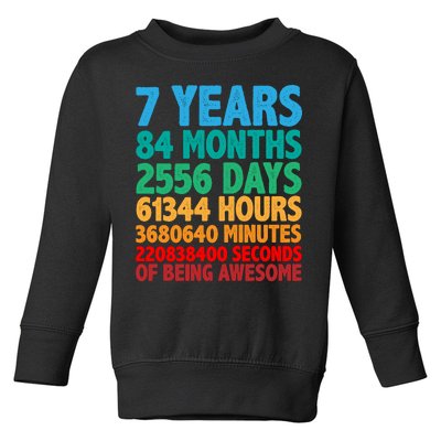 Funny Seven Years Old 7th Birthday Toddler Sweatshirt