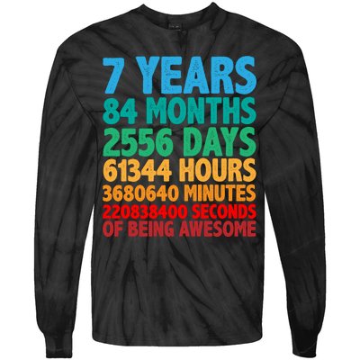 Funny Seven Years Old 7th Birthday Tie-Dye Long Sleeve Shirt