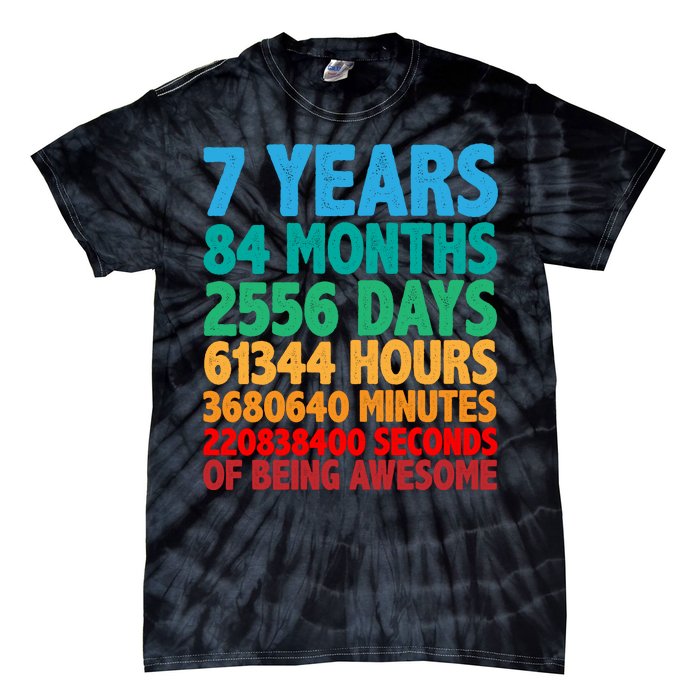 Funny Seven Years Old 7th Birthday Tie-Dye T-Shirt