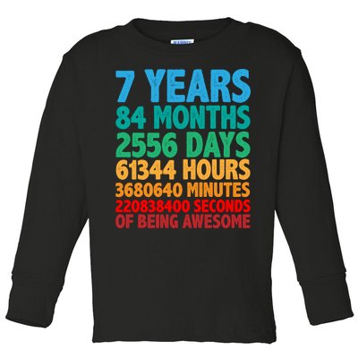 Funny Seven Years Old 7th Birthday Toddler Long Sleeve Shirt