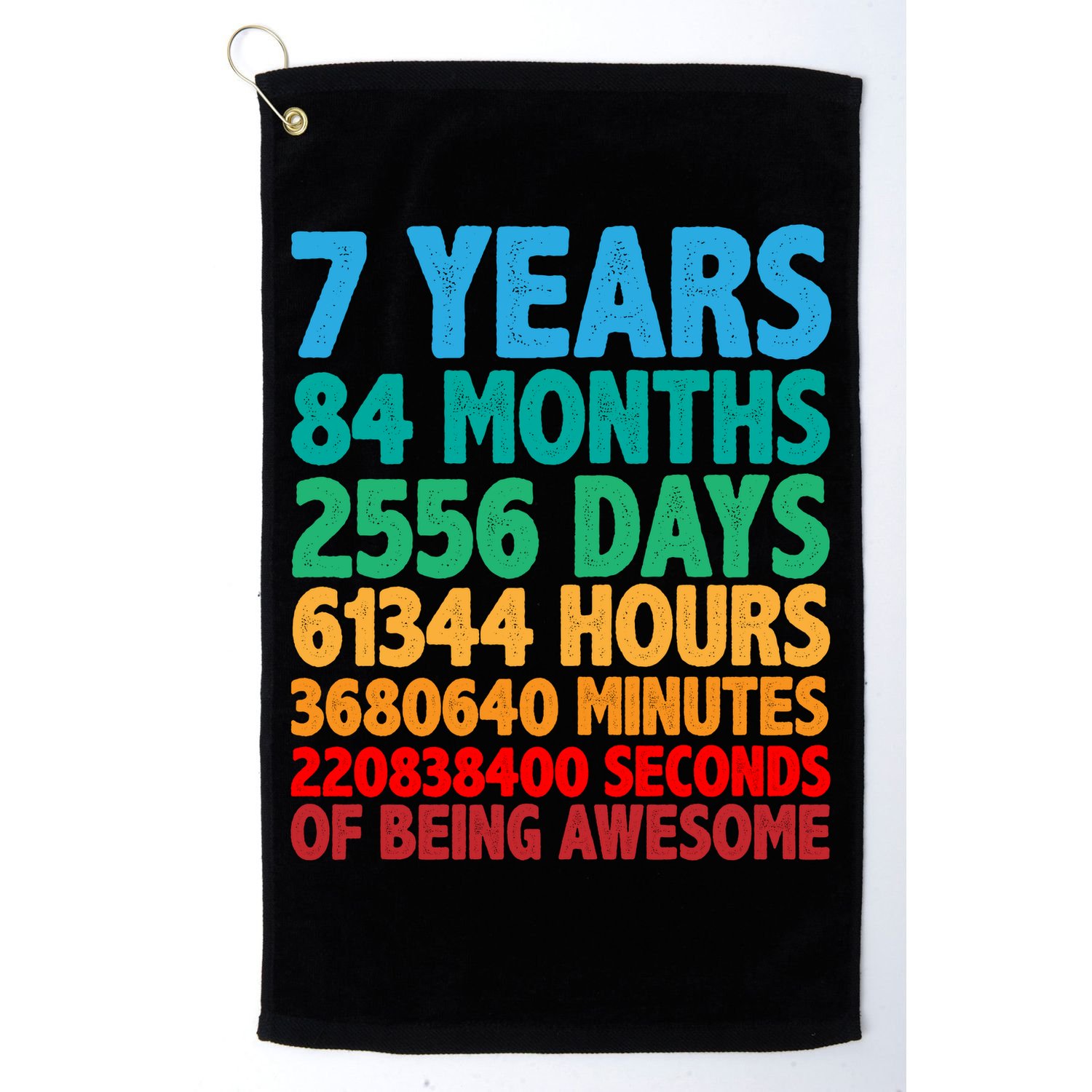 Funny Seven Years Old 7th Birthday Golf Towel