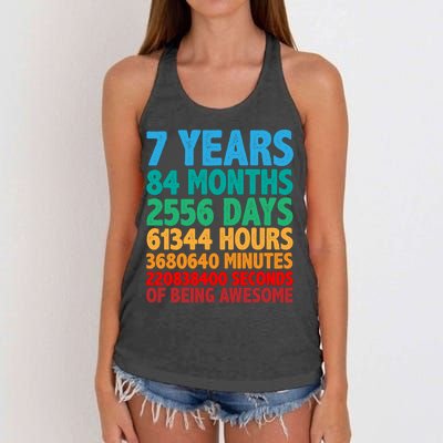 Funny Seven Years Old 7th Birthday Women's Knotted Racerback Tank