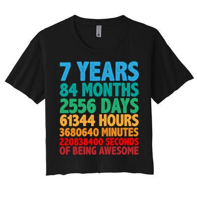 Funny Seven Years Old 7th Birthday Women's Crop Top Tee