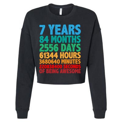 Funny Seven Years Old 7th Birthday Cropped Pullover Crew