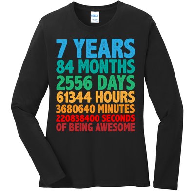 Funny Seven Years Old 7th Birthday Ladies Long Sleeve Shirt