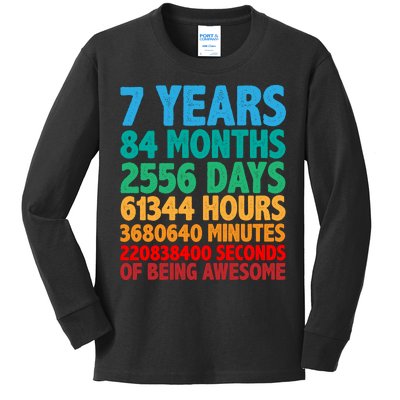 Funny Seven Years Old 7th Birthday Kids Long Sleeve Shirt