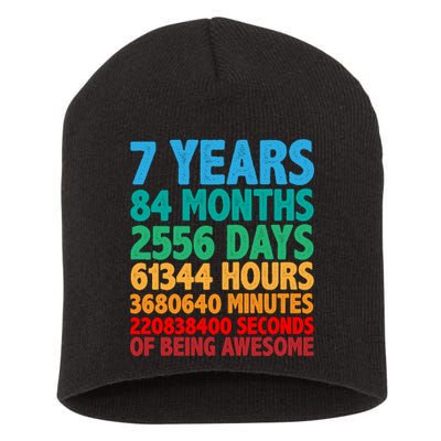 Funny Seven Years Old 7th Birthday Short Acrylic Beanie