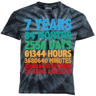 Funny Seven Years Old 7th Birthday Kids Tie-Dye T-Shirt